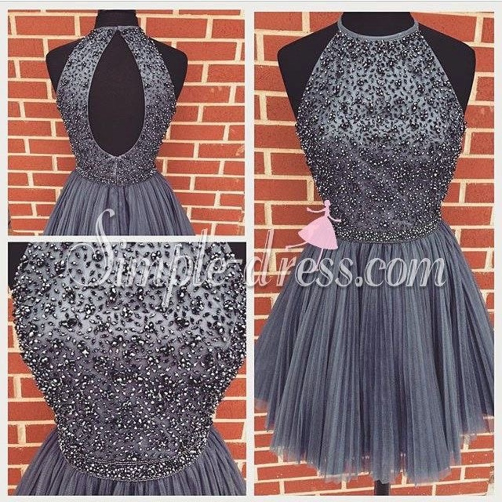 Grey prom dress